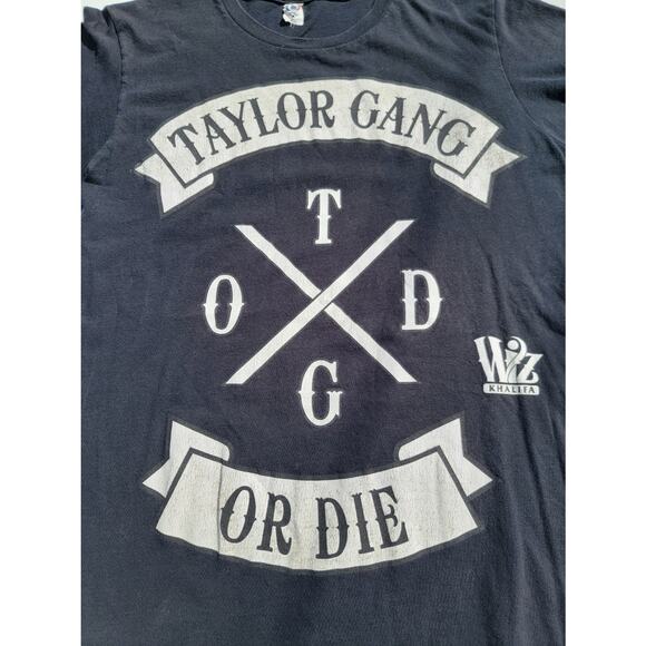 Wiz Khalifa Taylor Gang Or Die Vintage Black T Shirt Size M - Picture 3 of 4